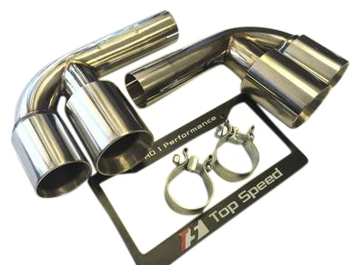 Top Speed Pro 1 Exhaust Porsche 911 996 Carrera (98-04) 996 GT3 (04-05) Muffler Bypass Delete w/ Tips